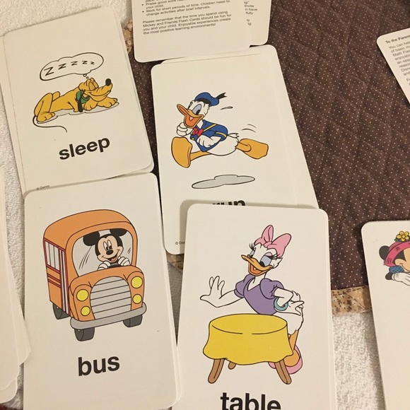 Mickey & Friends Preschool Flash Cards 1997 Math Concepts Words Around Me - Picture 3 of 9
